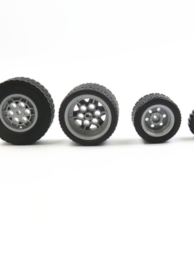 兼容乐高小颗粒轮胎92402黑色橡胶中号轮胎9686教具配件ev3科技件