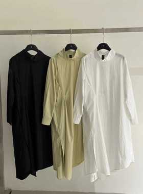 一九二三1923｜SS新品侧肩系带中领设计款单穿衬衫连衣裙轻薄款