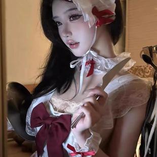 喵喵神教~纯欲cos女佣围裙蕾丝荷叶边女仆制服内衣睡衣女诱惑装