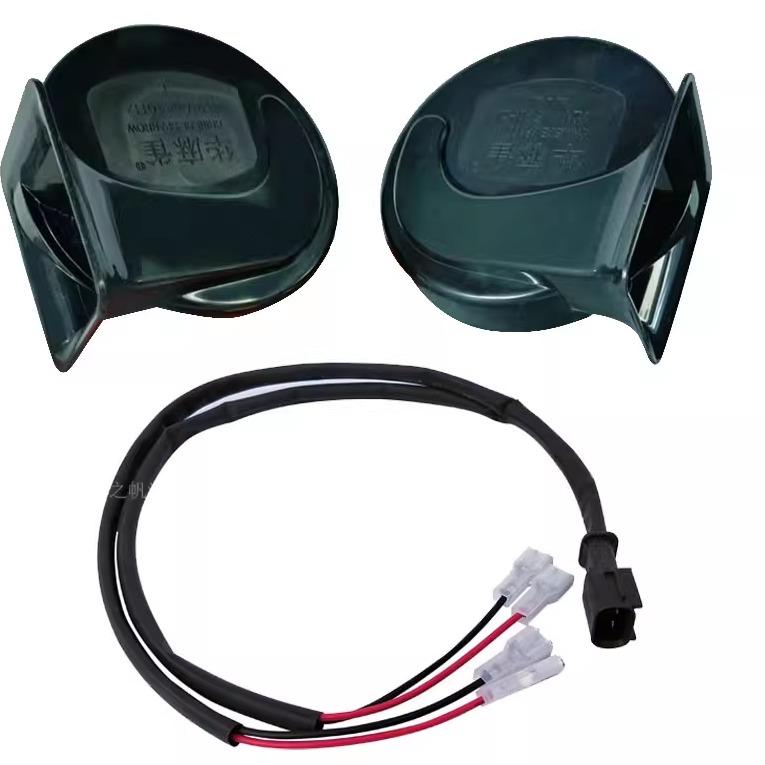 适用欧力威汽车专用蜗牛喇叭12V高低音浑厚穿透力强鸣笛防水警示