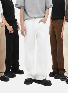MTLCLOTHES男装|韩版纯色简约基础款休闲百搭纯棉宽松水洗牛仔裤