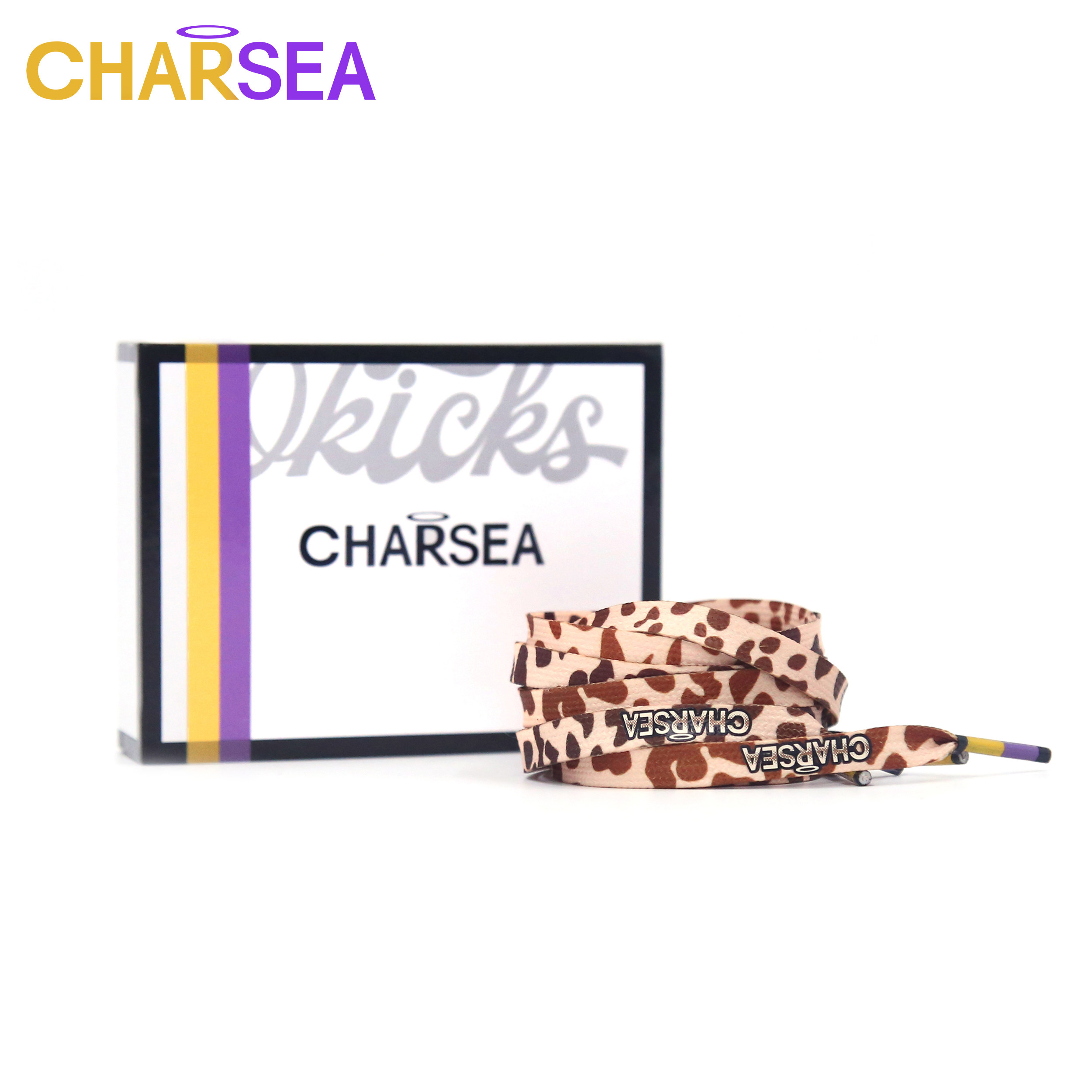 CHARSEA高贵灵魂20ss适配AJ1AF1原装豹纹小众vans时尚潮流鞋带扁