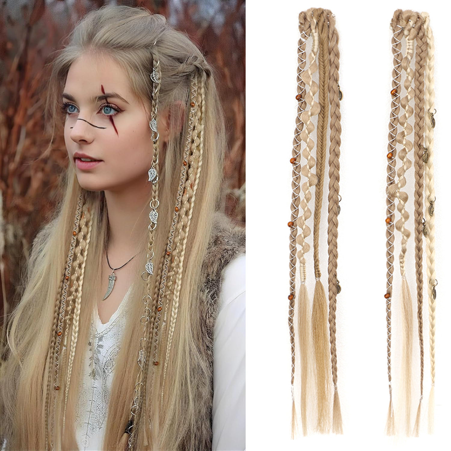 美拉德假发辫子废土风非洲半头脏辫成品辫子欧美波西米亚风麻花辫