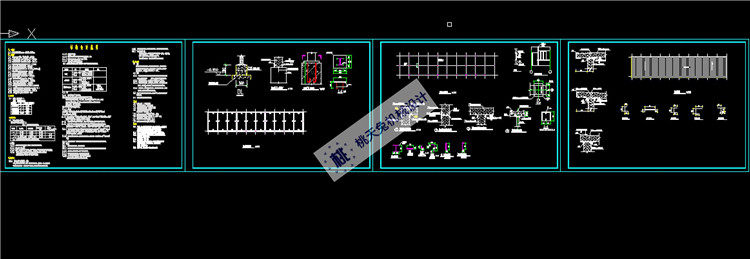 单层彩钢板板房结构施工CAD图纸 DWG素材图纸
