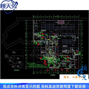 酒店地下室空调通风及防排烟系统设计cad施工图 制冷机房、锅炉房