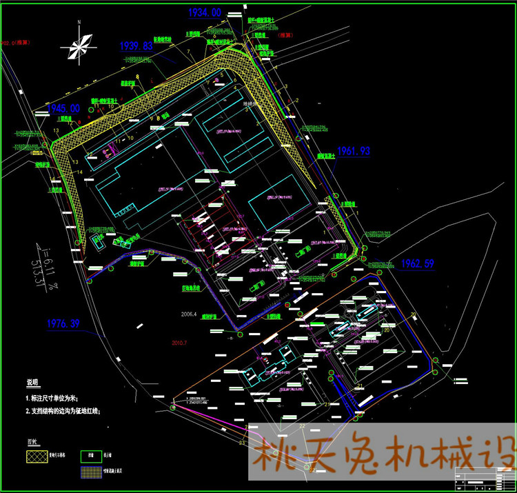 32米高填方边坡挡墙加框格梁护坡支护设计CAD图纸+含计算说明