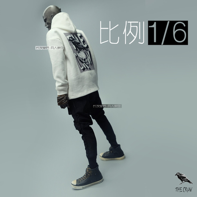1/6 兵人 CROWDHTOYS 鸦 潮流 帽衫 上衣