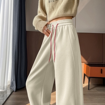 加绒加厚窄版梧桐裤女运动秋冬