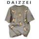 DAIZZEI T恤女夏 立体可爱小熊宽松圆领套头上衣洋气休闲百搭短袖