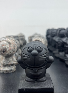 天然黑曜石雕刻机器猫超值特惠