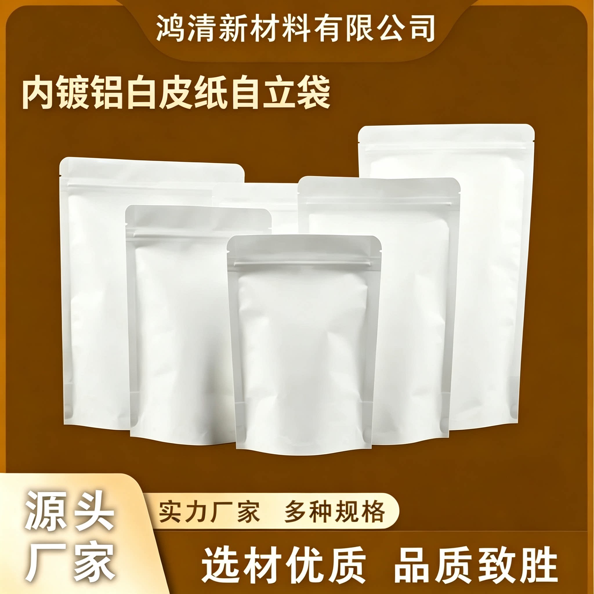 定制白色牛皮纸内镀铝自立自封袋其它定做类