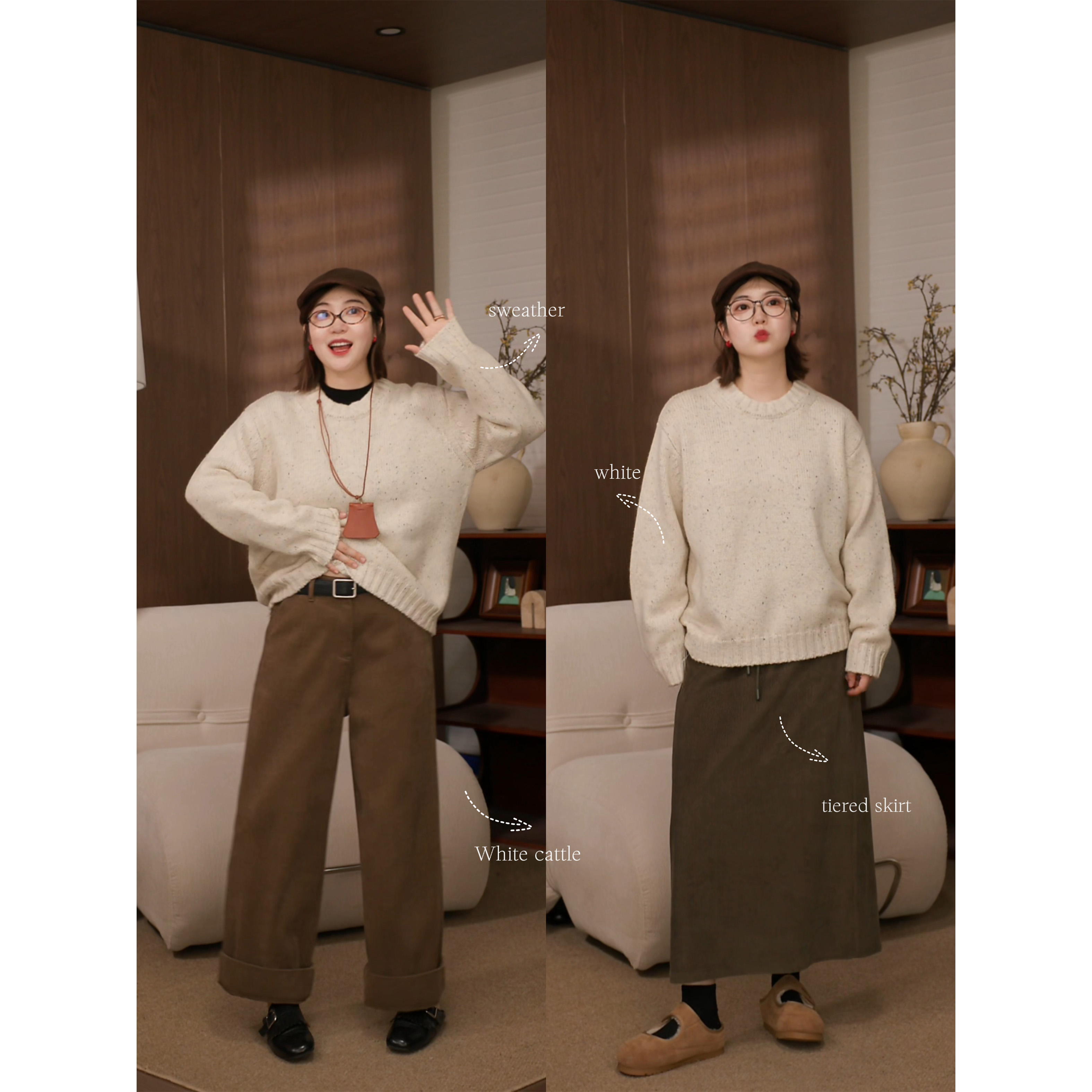 郑买买 奶油彩虹糖 秋冬季新款显瘦慵懒风宽松百搭毛衣女