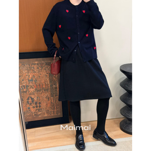 郑买买 短句诗 2025年秋冬季新款高质感显瘦复古遮肉毛呢半裙女款