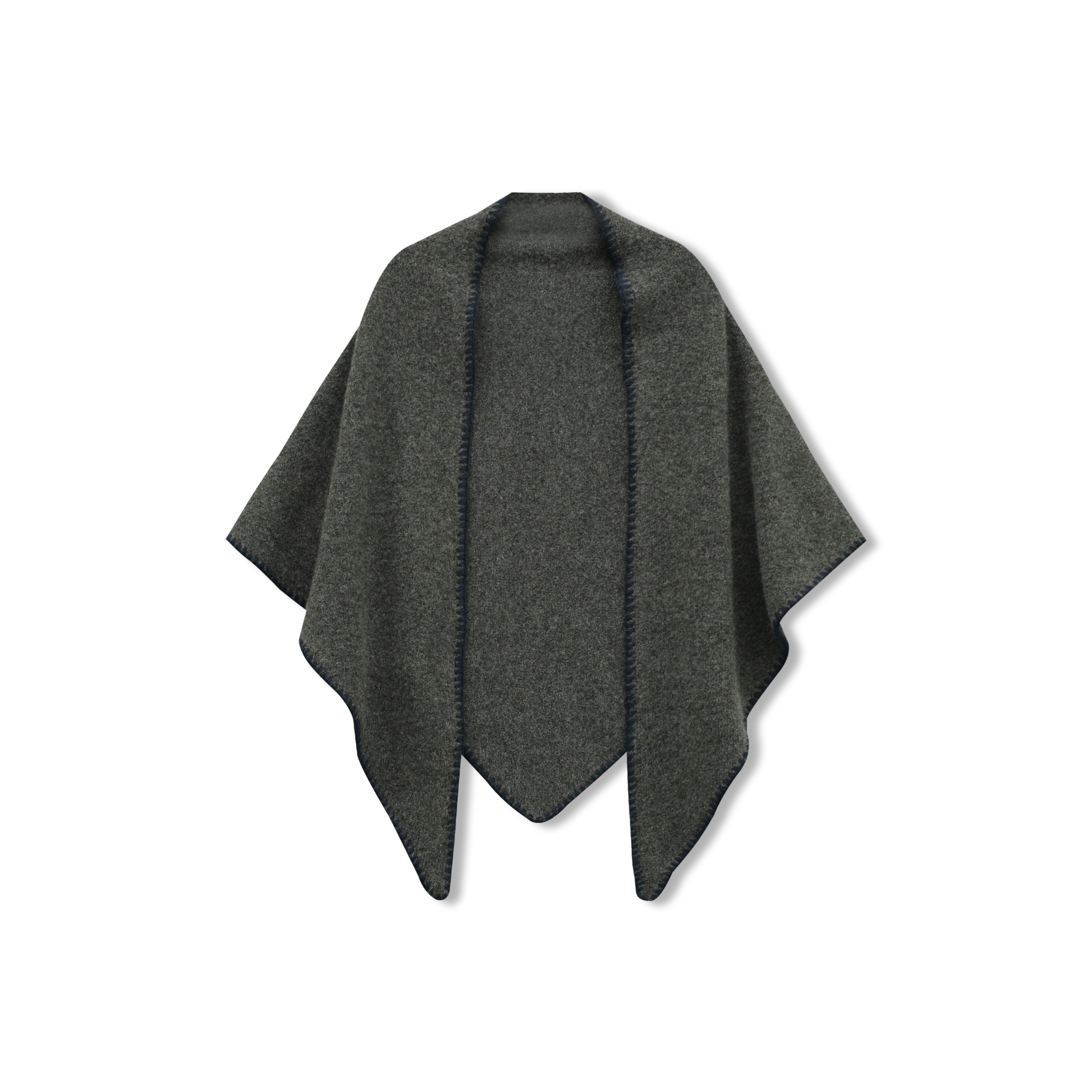 秋冬气质百搭休闲拼色针织三角巾