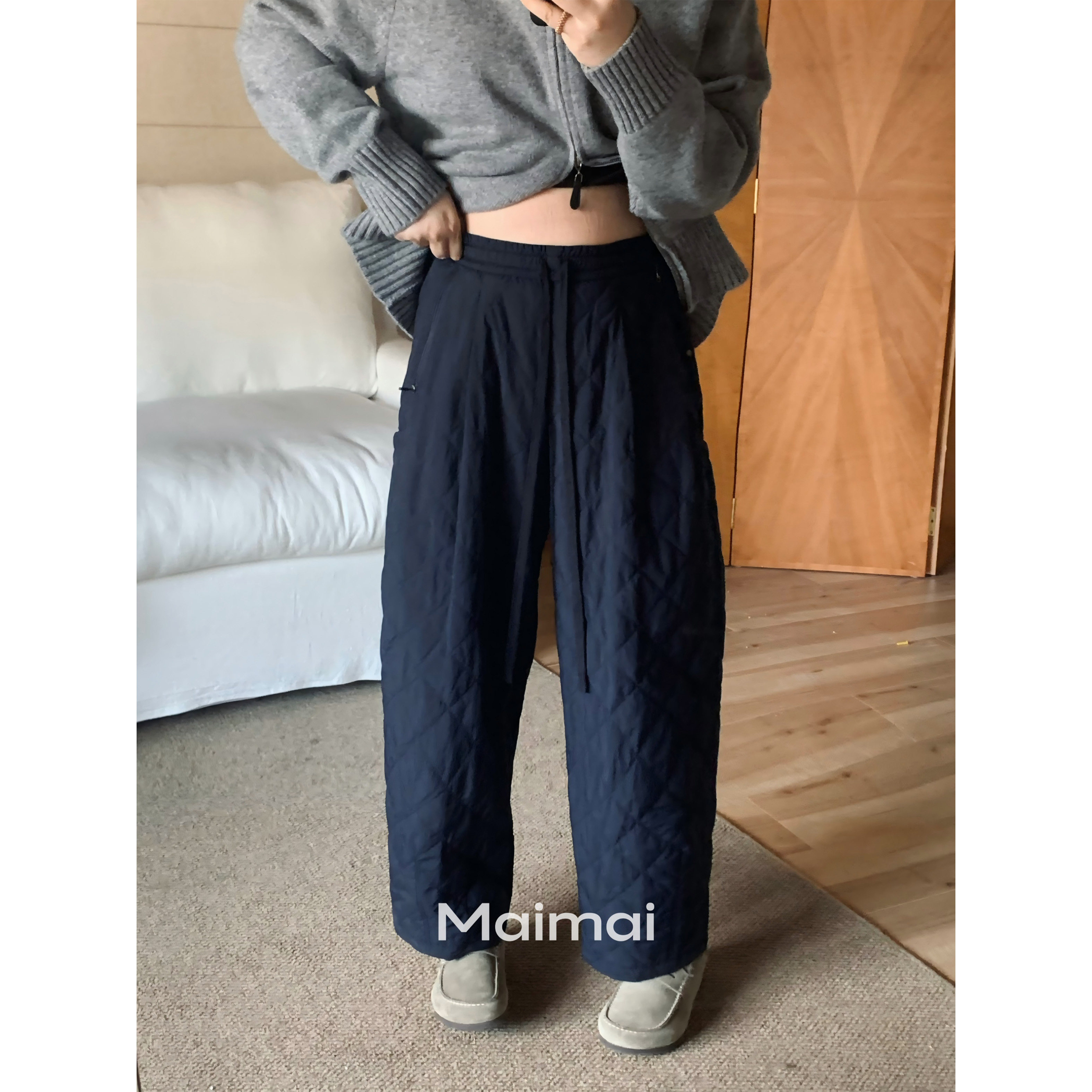 郑买买 菱格棉裤 秋冬季新款流行网红简约高级基础菱格棉裤女,女装/女士精品,休闲裤,淘宝优惠券,粉丝福利购,淘宝优惠卷