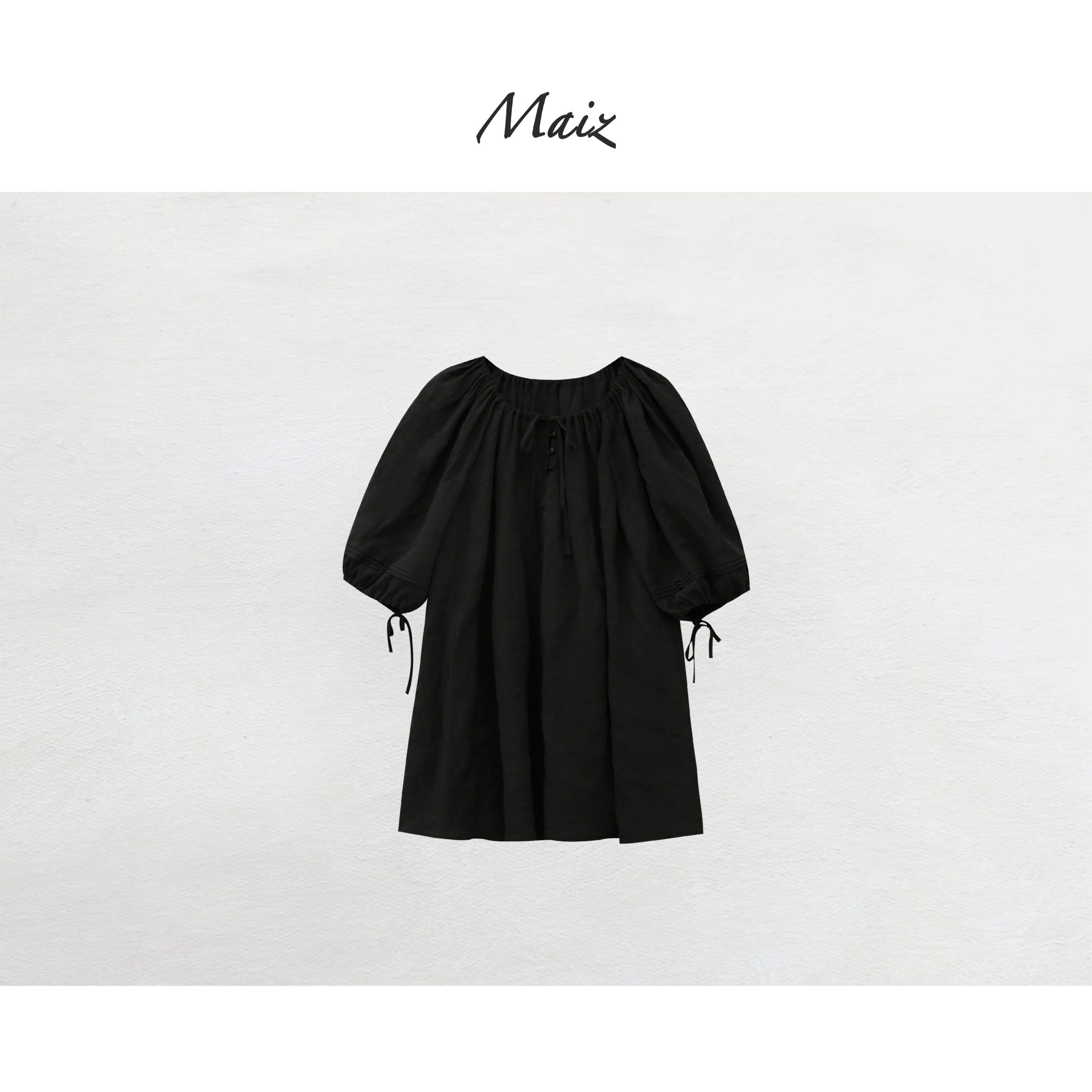 郑买买 黑糖泡芙 春夏季新款莱赛尔天丝肌理感宽松显瘦薄款连衣裙