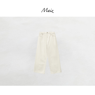 新款 春季 宽松显瘦简约版 型超好看 女 郑买买 白色牛仔裤 留白日记