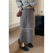 休闲简约百搭直筒显瘦针织半身长裙 新款 郑买买 冬日岛