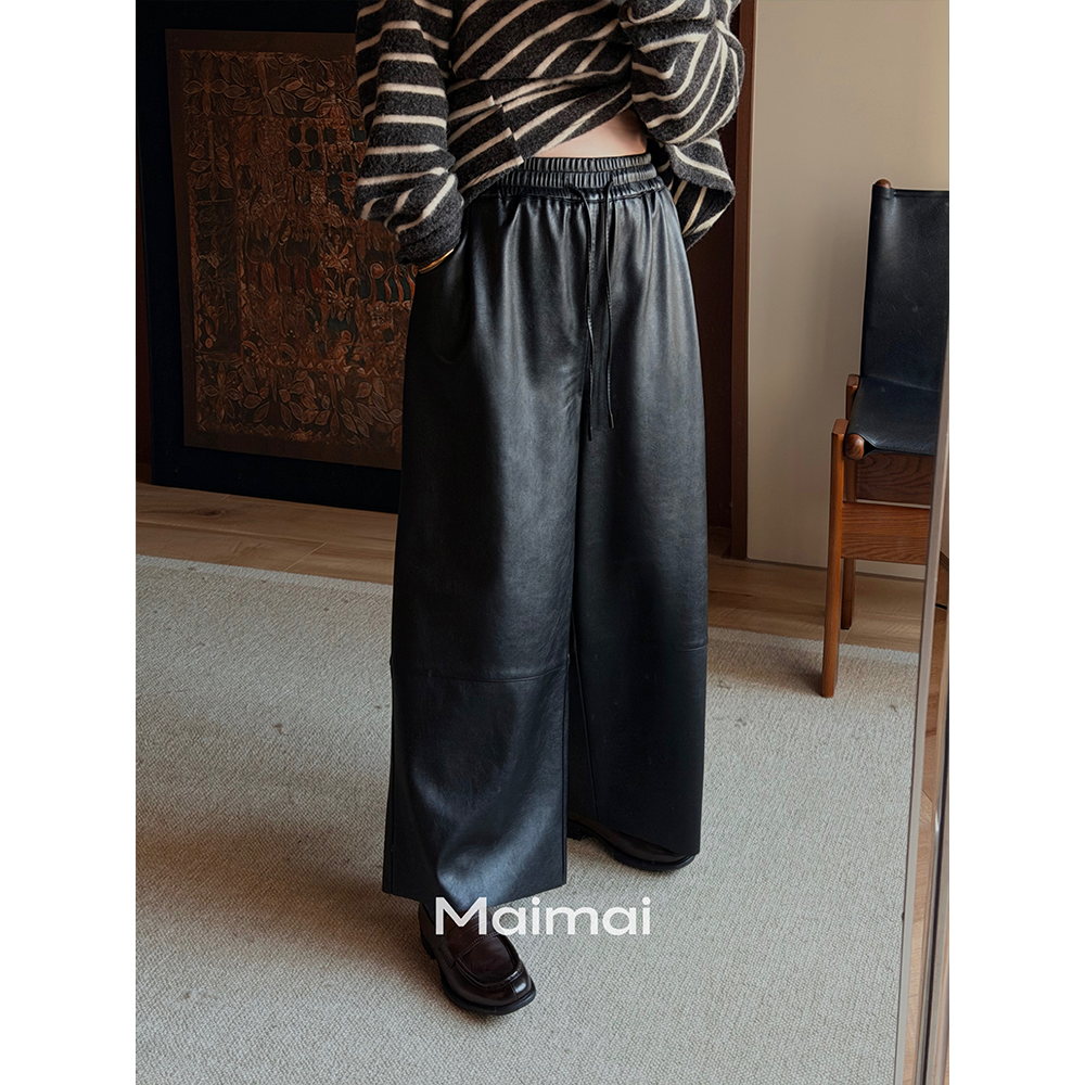 郑买买 摩登皮裤 秋冬季新款气质感洋气酷飒老钱风简约休闲皮裤女,女装/女士精品,休闲裤,淘宝优惠券,粉丝福利购,淘宝优惠卷