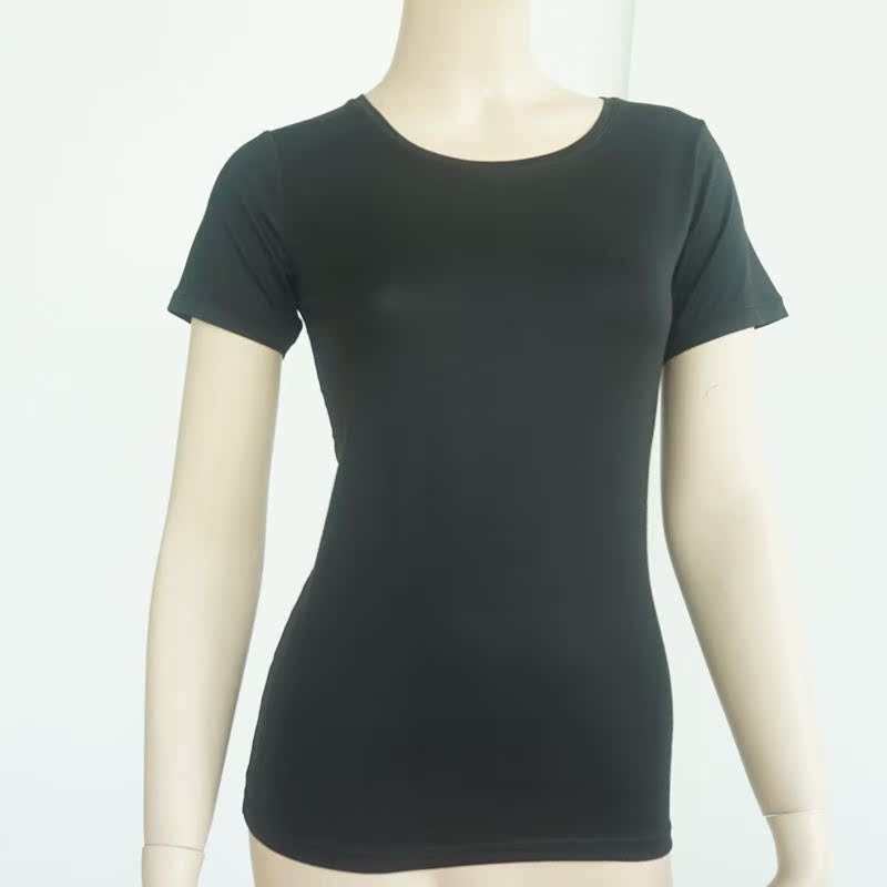 裹优家女士 超薄自发热面料圆领U领短袖内衣修身紧身低领打底家居