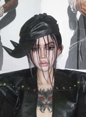 singlen 26ss Made in China 暗黑涂层｜黑犀铁骑造型设计鸭舌帽