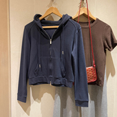 KOGIRL正肩剪裁双头拉链连帽外搭韩系ins休闲修身 外套女 显瘦开衫