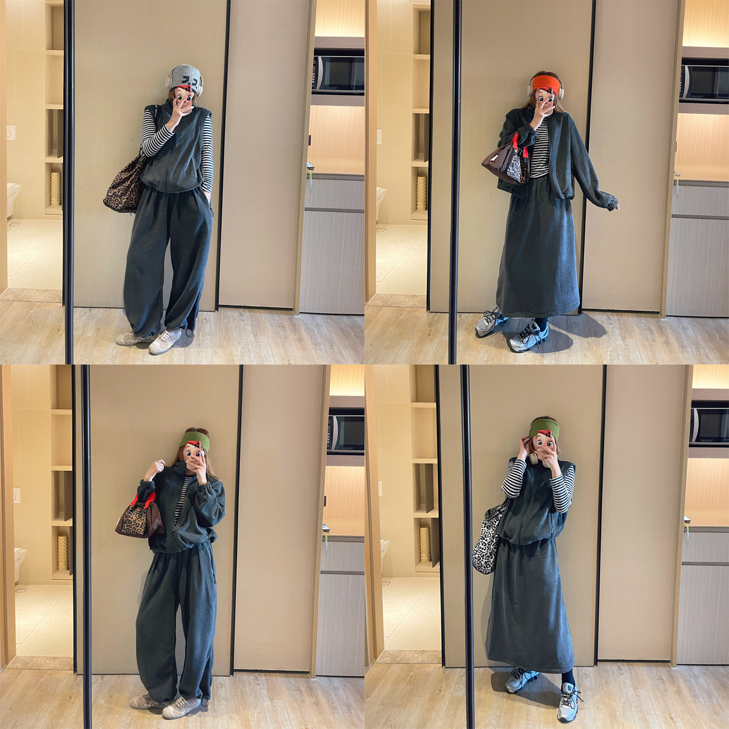 KOGIRL摇粒绒保暖休闲运动风韩系宽松软糯舒适拉链卫衣马甲上衣女