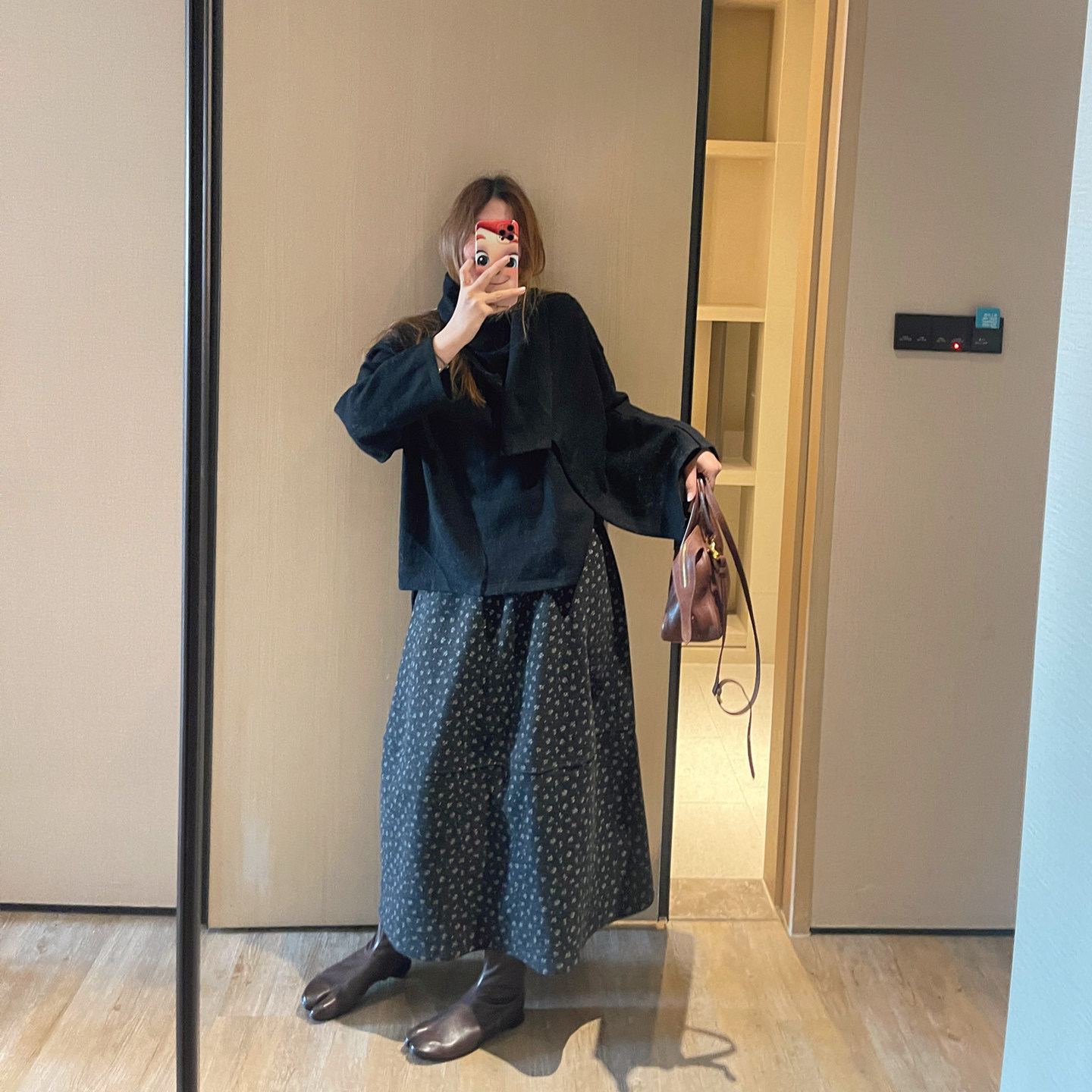 lem风简约假两件围裹式披肩上衣