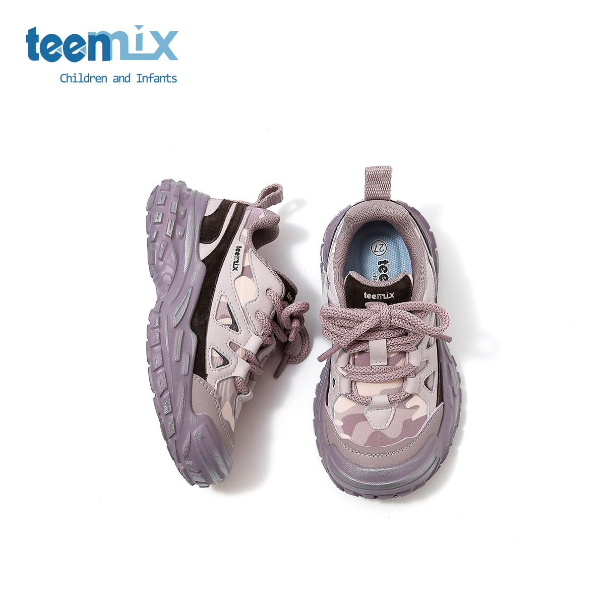 天美意童鞋2025秋季新款男童女童户外时尚舒适大童女孩休闲运动鞋