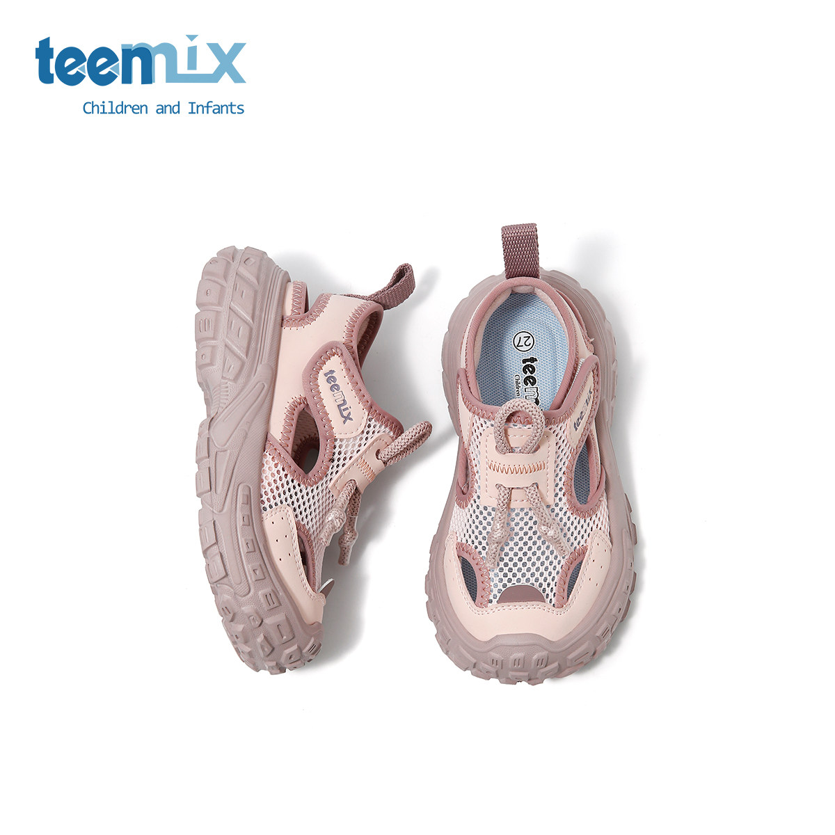 天美意童鞋儿童2026年夏季新款凉鞋女童亲子鞋软底沙滩鞋休闲凉鞋