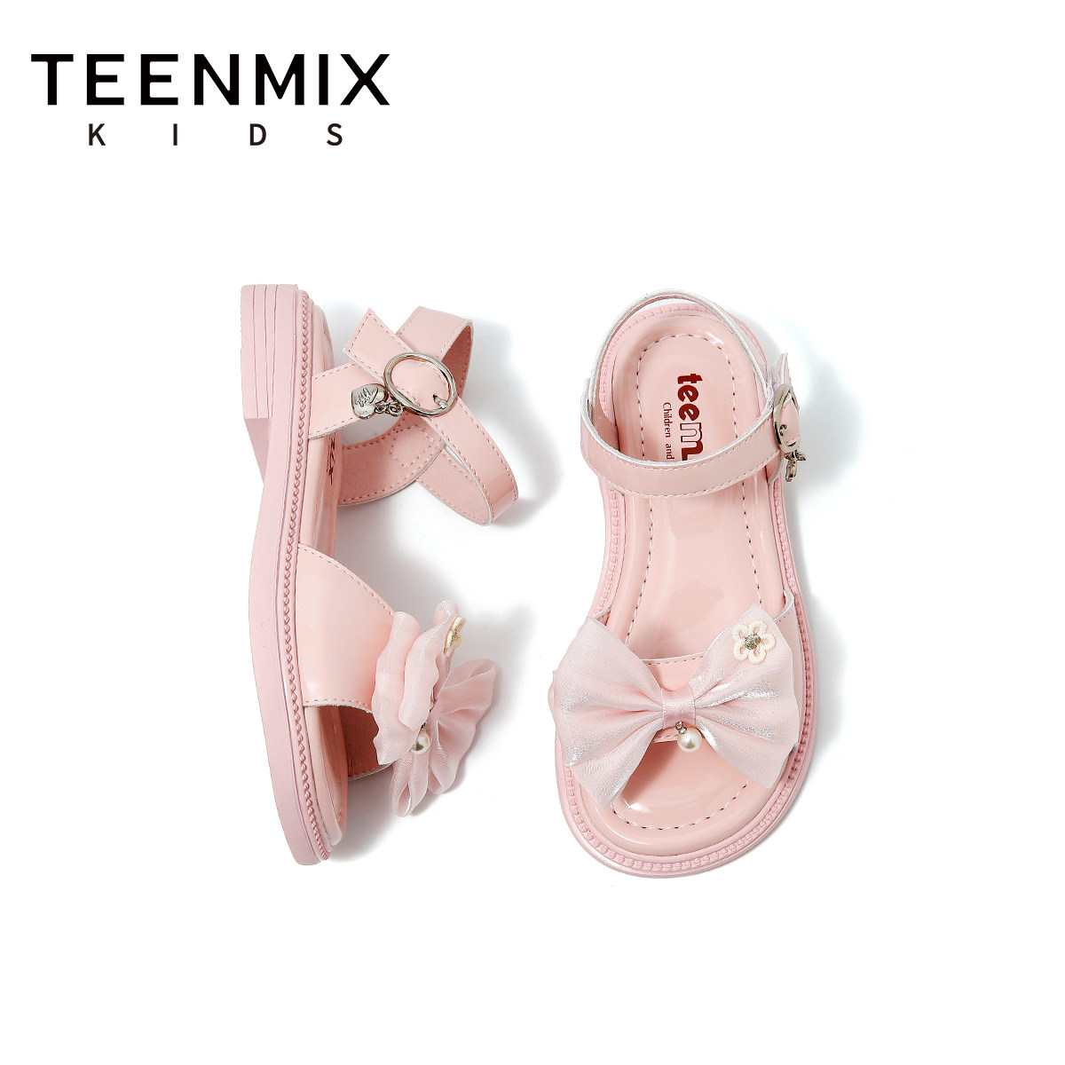 天美意童鞋2026年夏季新款女童公主鞋女孩软底罗马鞋女宝宝凉鞋