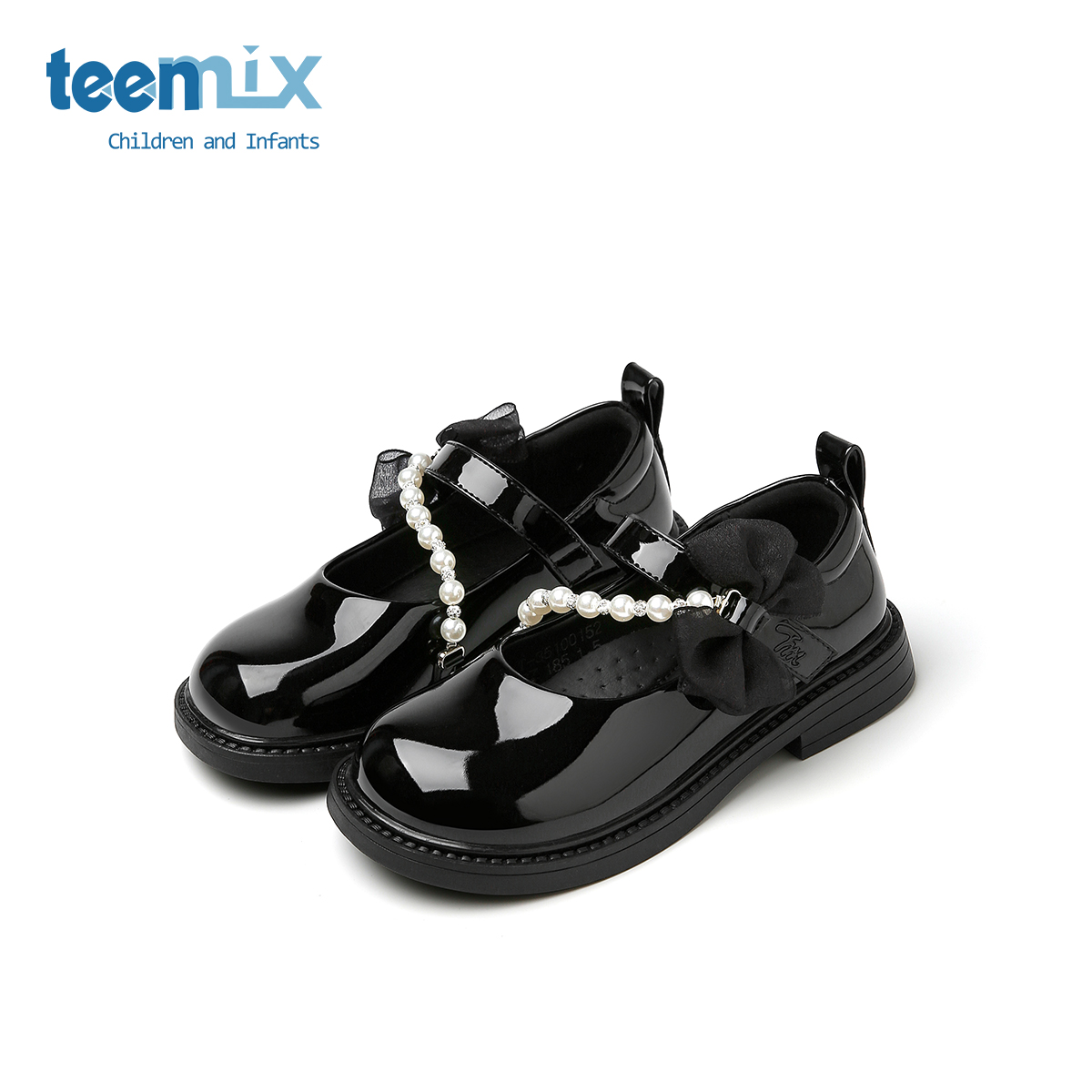 天美意童鞋2025年秋季新款中大童小女孩百搭单鞋女宝宝简约小皮鞋