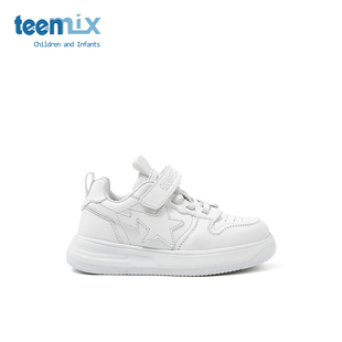 春秋季 跑步鞋 儿童鞋 女童男童运动鞋 小白鞋 teenmix天美意2025新款