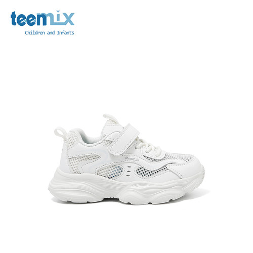 teenmix儿童2025春秋新款小白鞋男童运动鞋女童透气单网鞋子学生