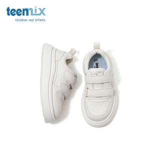 天美意童鞋2025春秋新款女童百搭小白鞋运动鞋男童厚底增高休闲鞋