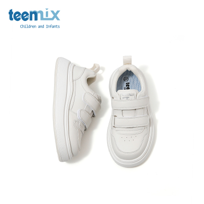 天美意童鞋2025春秋新款女童百搭小白鞋运动鞋男童厚底增高休闲鞋