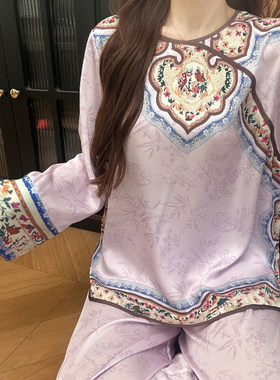 冰丝夏季清汉女宫廷风睡衣