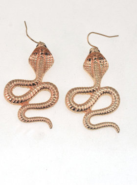 欧美外贸流行时尚饰品玫瑰金眼镜蛇质感夸张耳环耳坠耳饰女221110