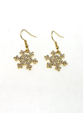 欧美外贸原单流行饰品 雪花 满钻 耳环耳坠女 201224