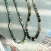 珠宝男女同款 with it印度石渐变色茶晶项链手工叠戴彩宝意式 228