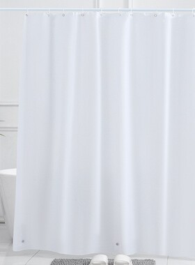 Yx现货PEVA白色浴帘防水加厚沐浴帘内衬易清洗金属扣眼底部加磁铁