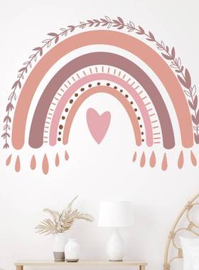 卡通彩虹心形墙贴 卧室浴室客厅幼儿园墙面装饰贴纸爆款BR64624