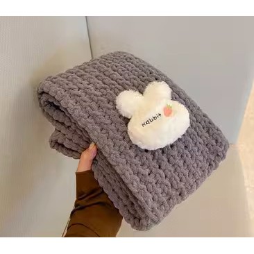 小兔子围巾编织材料包自织毛线手工diy粗毛线团送男女友礼物冰条