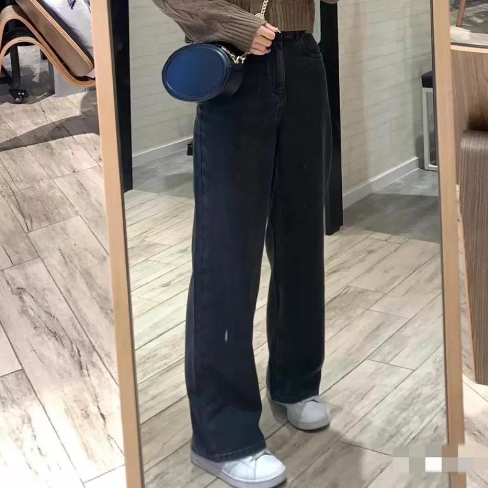 直筒长裤加厚牛仔24年冬季