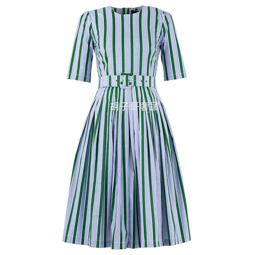 Samantha sung FLORANCE弹棉BRENTWOOD STRIPE连衣裙F002 GREEN