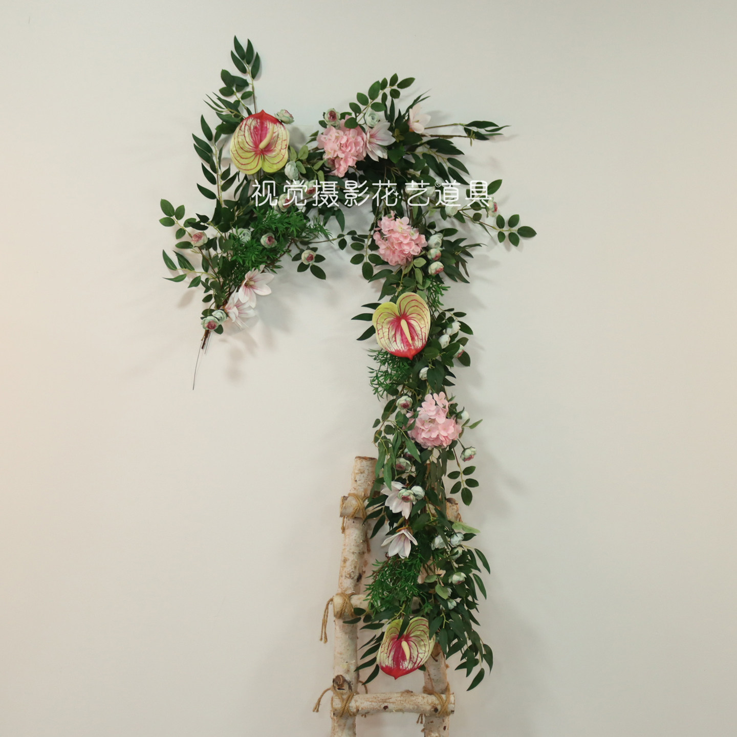 玫瑰花藤仿真假花藤条室内管道装饰藤蔓庭院商场造景花艺遮挡假花