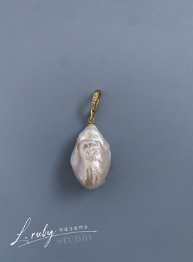 L.RUBY淡水巴洛克珍珠万能扣吊坠
