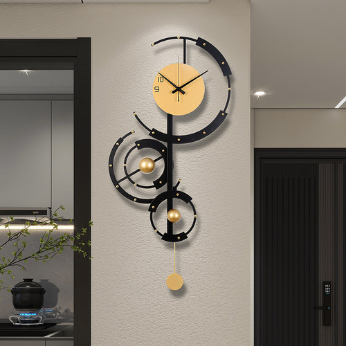 客厅家用简约创意免打孔装饰挂钟