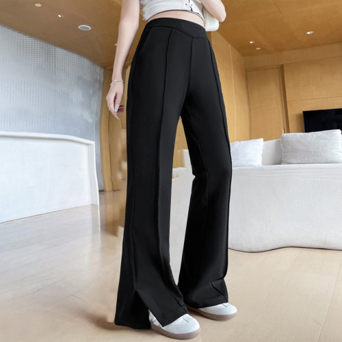 凤凰依屋大码高腰开叉喇叭裤