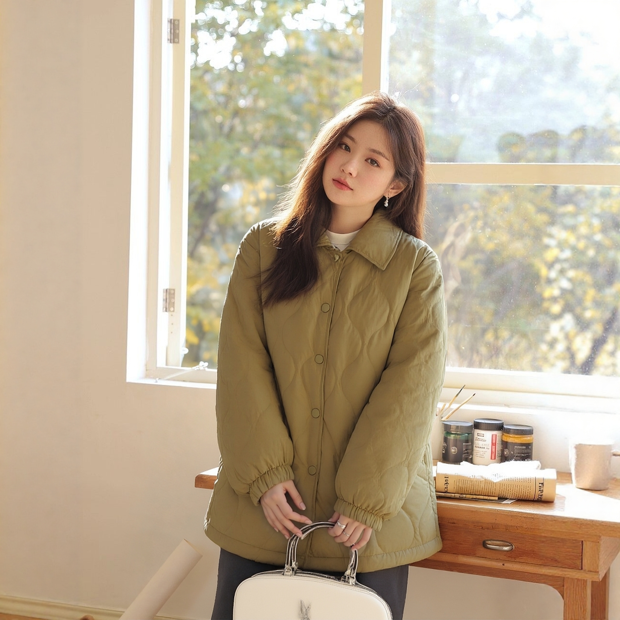 凤凰依屋大码宽松棉服外套